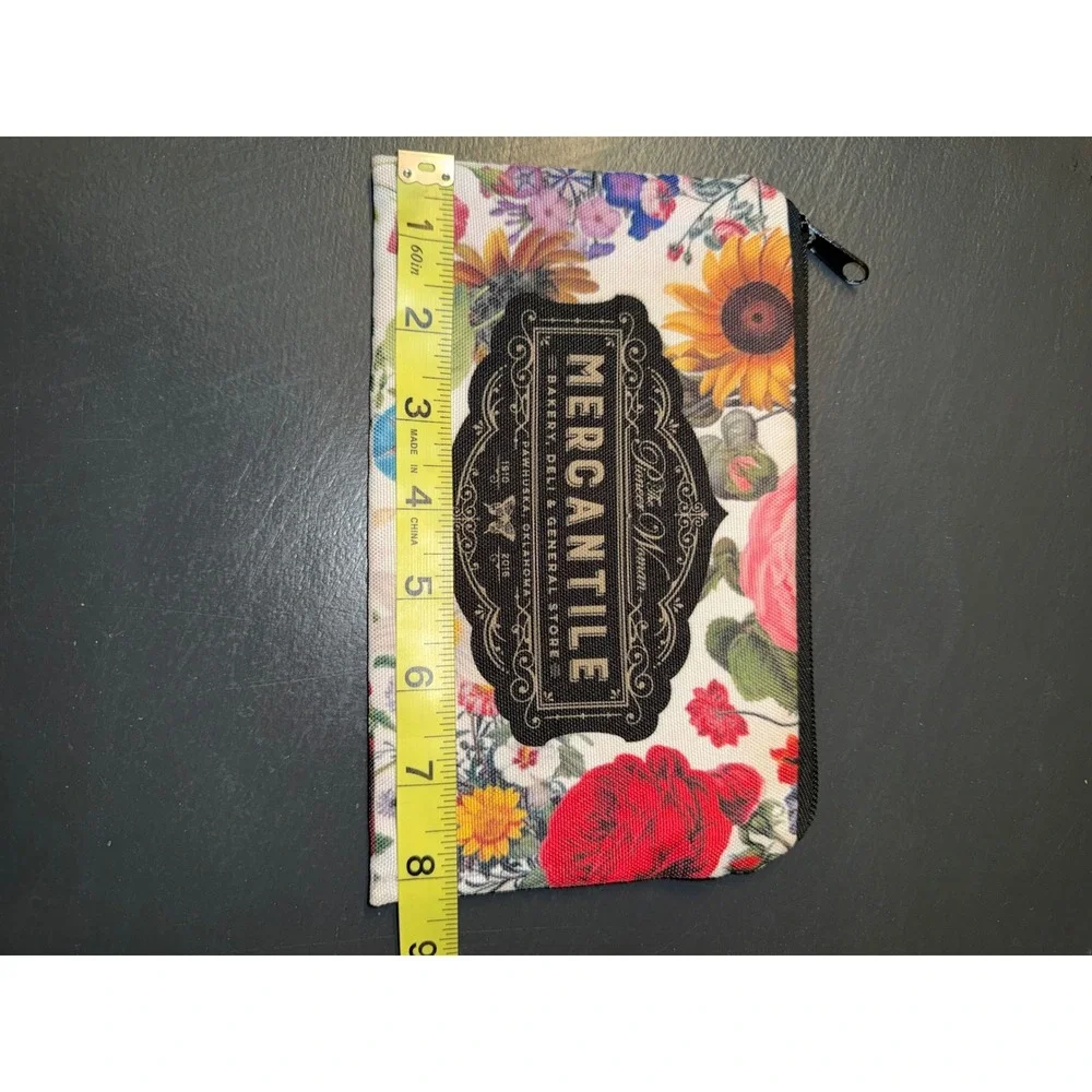 Pioneer Woman Mercantile Floral Canvas Zipper Pouch Pawhuska Oklahoma Makeup Bag